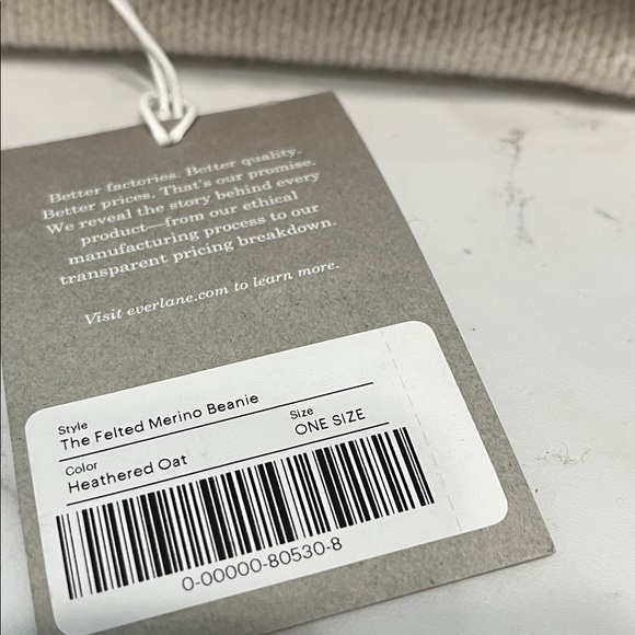 NEW Everlane the felted merino beanie heathered oat - Picture 2 of 3